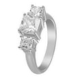 thumbnail image 2 of 925 Sterling Silver Princess Three Stone Wedding Rings for Women & Engagement Rings Make Great Birthday Gifts for Women, 2 of 5