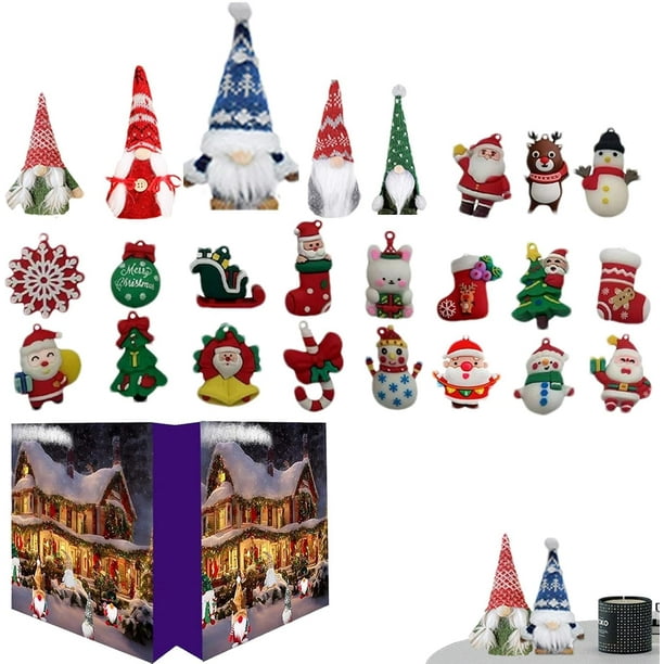 Advent Calendar 2024, Christmas Countdown Calendar with 24 Characters, Portable Holiday Gifts for Adults, Kids and Friends