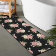 thumbnail image 2 of Pioneer Flower Floral Print Pattern Bathroom Rugs Mat, Non Slip Microfiber Bathroom Rug with Rubber Backing, Soft Mats for Bathroom Floor Tub Shower, 17"x47", 2 of 5