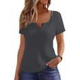 thumbnail image 4 of Mittory Womens Summer Tops Dressy Casual Short Sleeve V Neck T Shirts Cute Blouses Fashion Loose Fit Tunics, 4 of 7