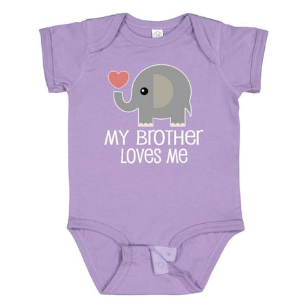 

Inktastic My Brother Loves Me Elephant Gift Baby Boy or Baby Girl Bodysuit