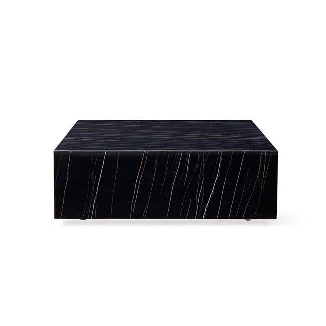 High Gloss Marble Coffee Table, Cube Coffee Table Black