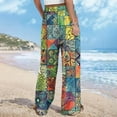 Ethnic Printed Vintage Beach Pants Women's High Waist Wide Leg Pants