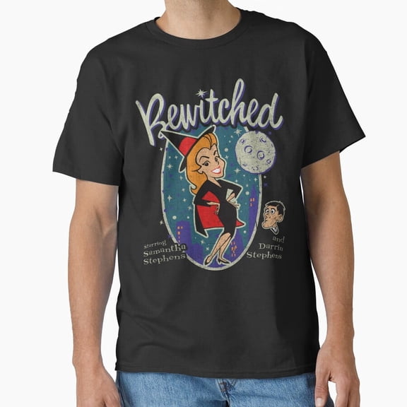 Bewitched With Darrin Funny Vintage Worn TV Show Retro Graphic Aesthetic Unisex T-Shirt U403, Sizes up to 5XL