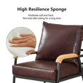 thumbnail image 5 of Clipop  Faux Leather Single Sofa Couch, Modern Accent Armchair with Solid Wood Armrest and Sturdy Metal Frame, for Living Room,Adult, Brown, 5 of 9