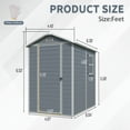 thumbnail image 3 of Remise de Rangement Extérieure en Plastique 4 Pi x 6 Pi avec Plancher, Porte Mince en Résine Grise Robuste et Déverrouillable pour Garage, Espace de Repos et Équipement de Pelouse, 3 of 8