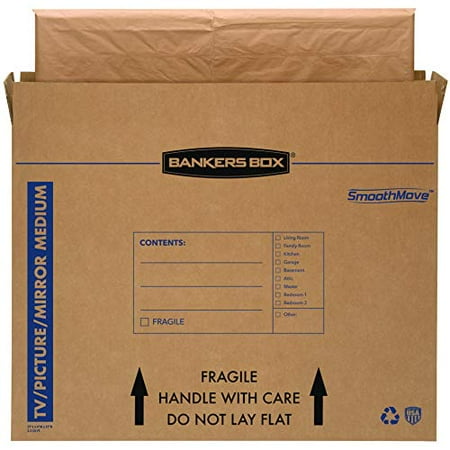 Bankers Box Moving Box, Medium, 37 x 4 x 27 Inches, 4 Pack (7711201)