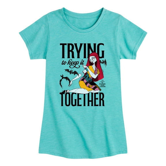 The Nightmare Before Christmas - Sally Trying to Keep it Together - Youth Girls Fitted Short Sleeve T-Shirt