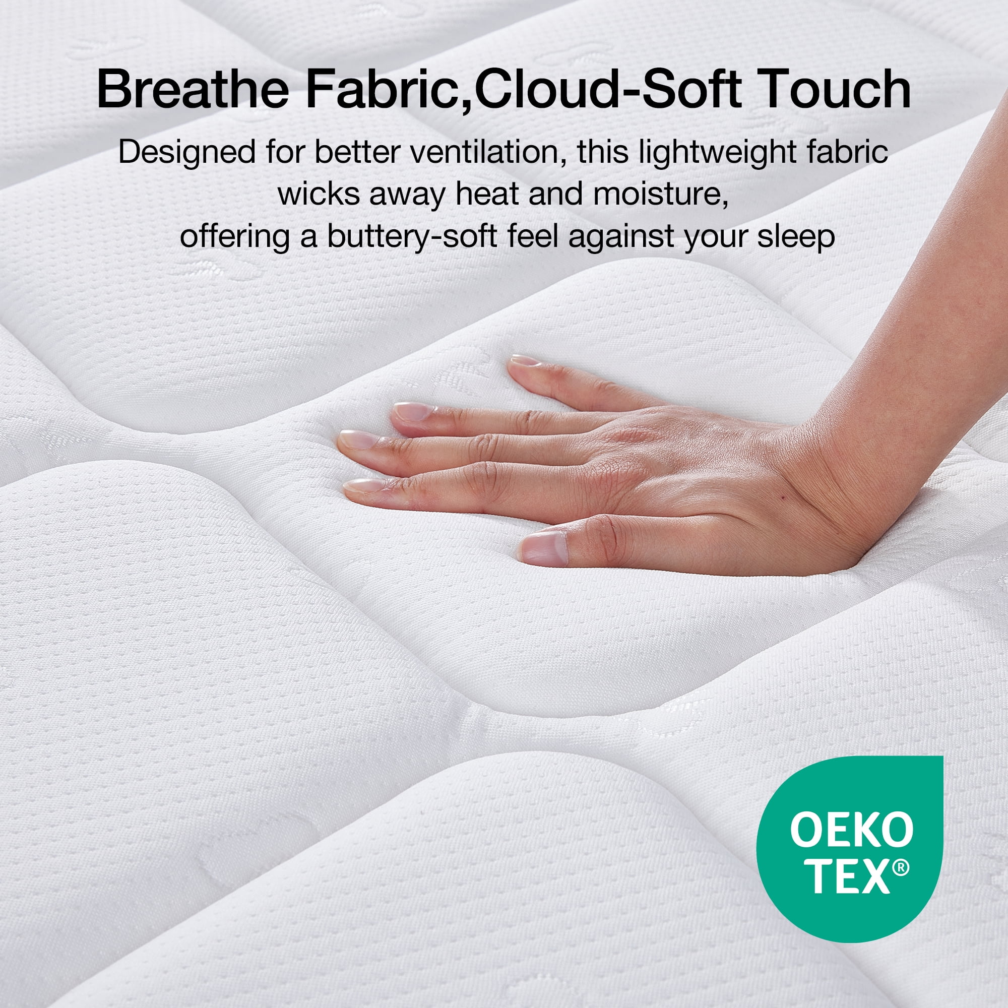 Novilla Easeon Pocket Spring Hybrid Full Size Mattress 12 inch Motion Isolation Mattresses Pillow Top,Medium Firm