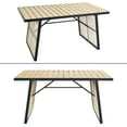 thumbnail image 3 of ModFusion Patio Outdoor/Indoor Dining Table 4-6 Persons Capacity, Rectangular Table with Faux Wood Tabletop, Black & Light Brown, 3 of 9