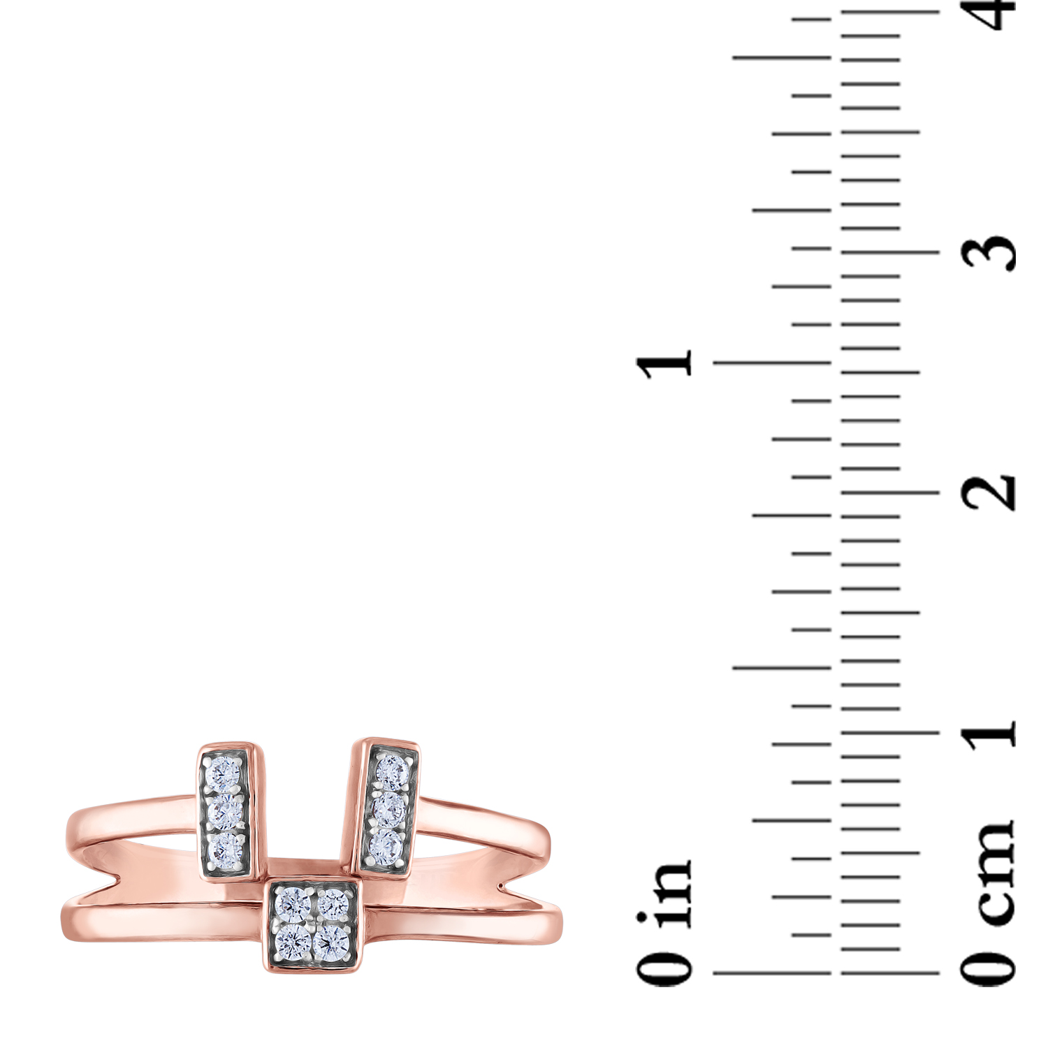 Gemspirations 1/10 cttw Diamond Fashion Stack Ring Sterling Silver 14K Rose Gold Plated