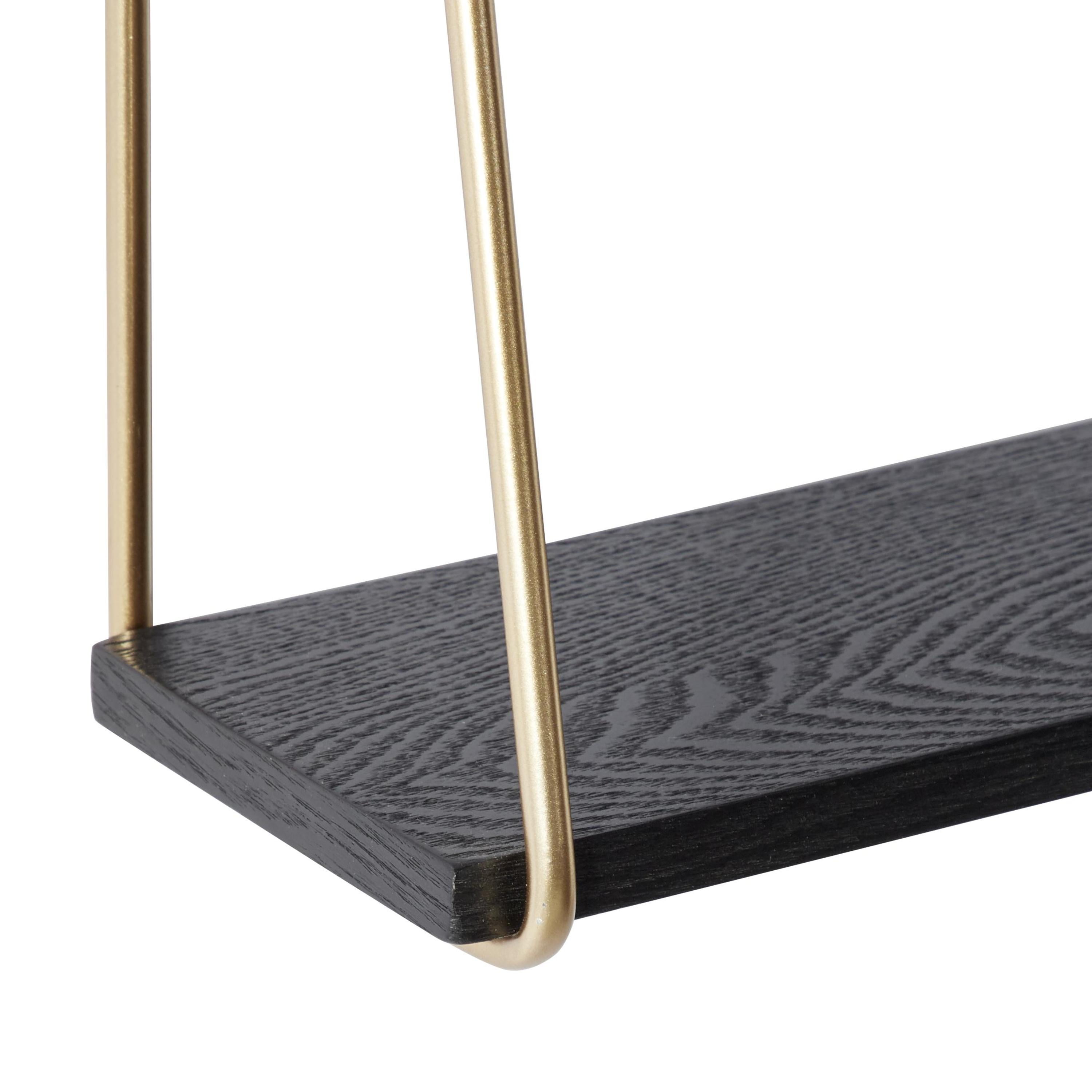 DecMode 26" x 6" 3-Tier Gold Wall Shelf
