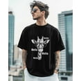 thumbnail image 4 of Men's T-Shirt Hello Giraffe Wearing Sunglasses Short Sleeve Casual Tee Classic Crew Neck T-Shirt for Men, L, 4 of 7