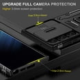 thumbnail image 4 of Phone Case for Samsung Galaxy S23 Ultra Hybrid Slide Camera Protection Built-in 360° Rotate Ring Stand Heavy Duty Military Grade Cover by Xpm [ Black ], 4 of 7