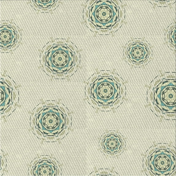 Ahgly Company Indoor Square Patterned Light Yellow Beige Novelty Area Rugs, 7' Square