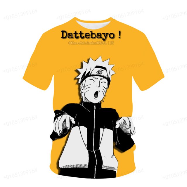 Camiseta negra de Naruto para adolescentes, camiseta moderna a la moda para hombres, camiseta informal de verano con cuello redondo para niños, camiseta Top 2023 Hot New100 heqiyong CONDUJO