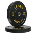 thumbnail image 3 of IVV Bumper Plates, Olympic Bumper Plates Set, 2-Inch Rubber Weight Plates with Steel Insert for Weight Lifting and Strength Training - 1 Pair（35LBS）, 3 of 5
