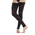thumbnail image 1 of mojo full leg support & recovery compression stockings thigh hi leg sleeve - (small, black red) thigh high compression stockings 20-30mmhg, 1 of 9