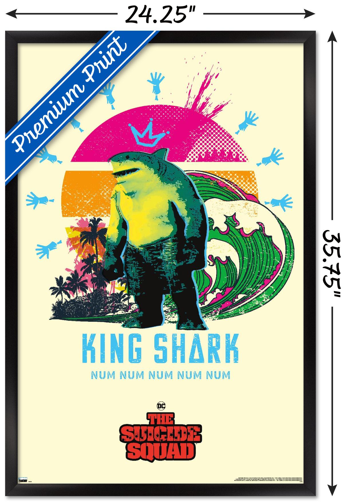 DC Comics Movie The Suicide Squad - King Shark Wall Poster, 22.375" x 34", Framed