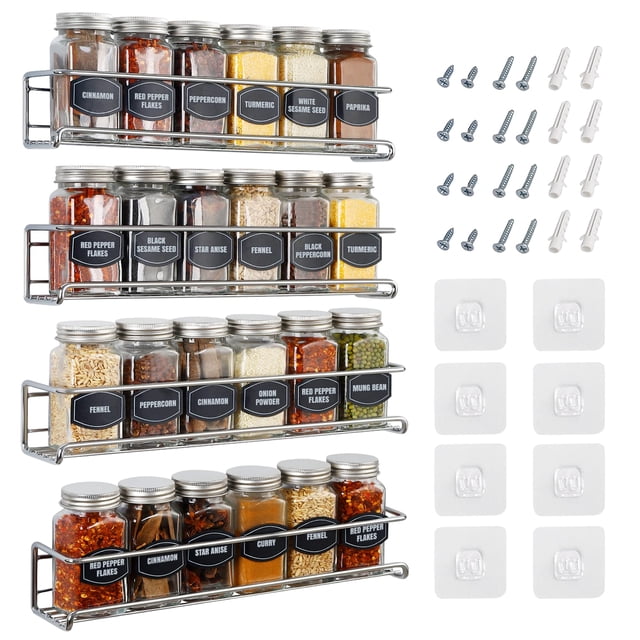 Spice Rack Ultimate Hostess para pared, 4 niveles, cromado