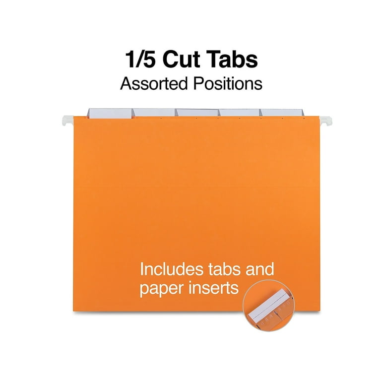 TRU RED Assorted Colored Hanging File Folders, 5 Tab, Letter Size