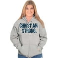 thumbnail image 3 of Christian Strong Religious Faith Unisex Fleece Graphic Zip Up Hoodie Brisco Brands 3X, 3 of 5
