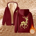 thumbnail image 3 of Christmas Heavyweight Zip Up Hoodies for Women 2025 Long Sleeve Reindeer Graphic Hooded Sweatshirt with Pockets Jacket Coat, 3 of 4