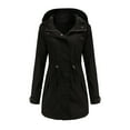 thumbnail image 1 of LSLJS Women's Solid Rain Jacket Outdoor Jackets Hooded Raincoat Windproof, 1 of 6