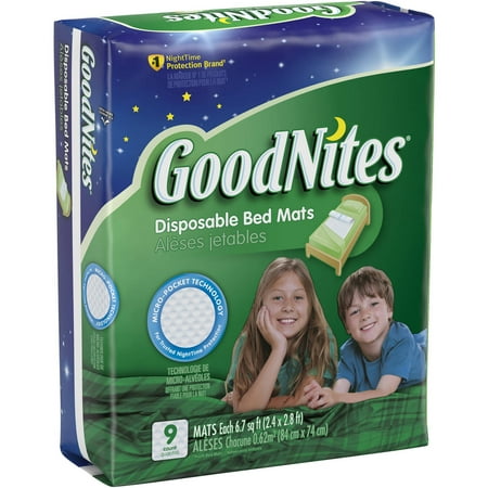 GoodNites Disposable Bed Mats, Jumbo Pack 9 Count
