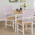 thumbnail image 5 of Purple Lavender Dining Chair Back Cover Only, Watercolor Spring Floral Butterfly Rustic Purple Plaid Set of 6 Chair Back Covers, Removable Washable for Dining Room, Banquet & Holiday Decoration, 5 of 9