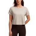 thumbnail image 1 of Remera CRZ YOGA de Algodón Pima Crop Relajada Mojave Tan Talle S, 1 of 6