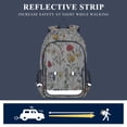 thumbnail image 5 of FORMRS Unisex School Backpack 17" Student Travel Bag with Laptop Compartment, Beige Floral, 5 of 7