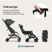 Mompush Velo Lightweight Travel Stroller with Lie-Flat Recline Seat, Airplane Friendly, Forest, 18.8 LB, Unisex