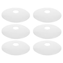 LEORX 6PCS Round Light Fixture Parts for Lighting Fixtures White Metal Ceiling Canopy