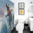 thumbnail image 5 of Surfing Dinosaurs Shower Curtain Cloth Fabric Bathroom Decor with Hooks, 5 of 8