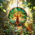 thumbnail image 5 of Tree of Life GLASS SUNCATCHER Celtic Tree Of Life Window Hanging Gift for Her Wildlife Tree of Life Memorial Gift Remembrance Gift, 5 of 8