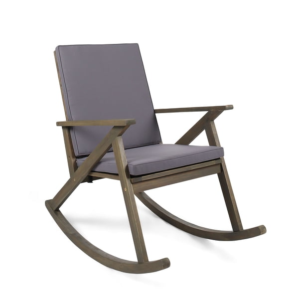 46" Gray Contemporary Outdoor Furniture Patio Rocking ...