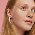 thumbnail image 6 of Everly Women's 5mm Sterling Silver Twist Design Round Large Hoop Earrings, 6 of 7