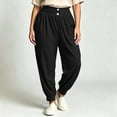 thumbnail image 3 of Rrxhxhs Harem Pants for Women Plus Size Solid Color High Waist Double Button Loose Casual Joggers with Pockets, 3 of 9