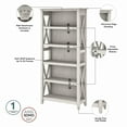 Bush Furniture Key West Tall 5 Shelf Bookcase, Set of 2, Linen White