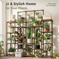 thumbnail image 3 of Bamworld 63" Tall 14-Tier Plant Stand, Heavy Duty Indoor Outdoor Plant Shelf for Plants, Large Plant Rack with Hanging Planter for Living Room Garden Balcony Patio, 3 of 5
