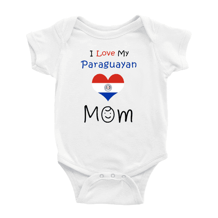 

I Love My Paraguayan Mom Baby Romper Bodysuit (White 18-24 Months)