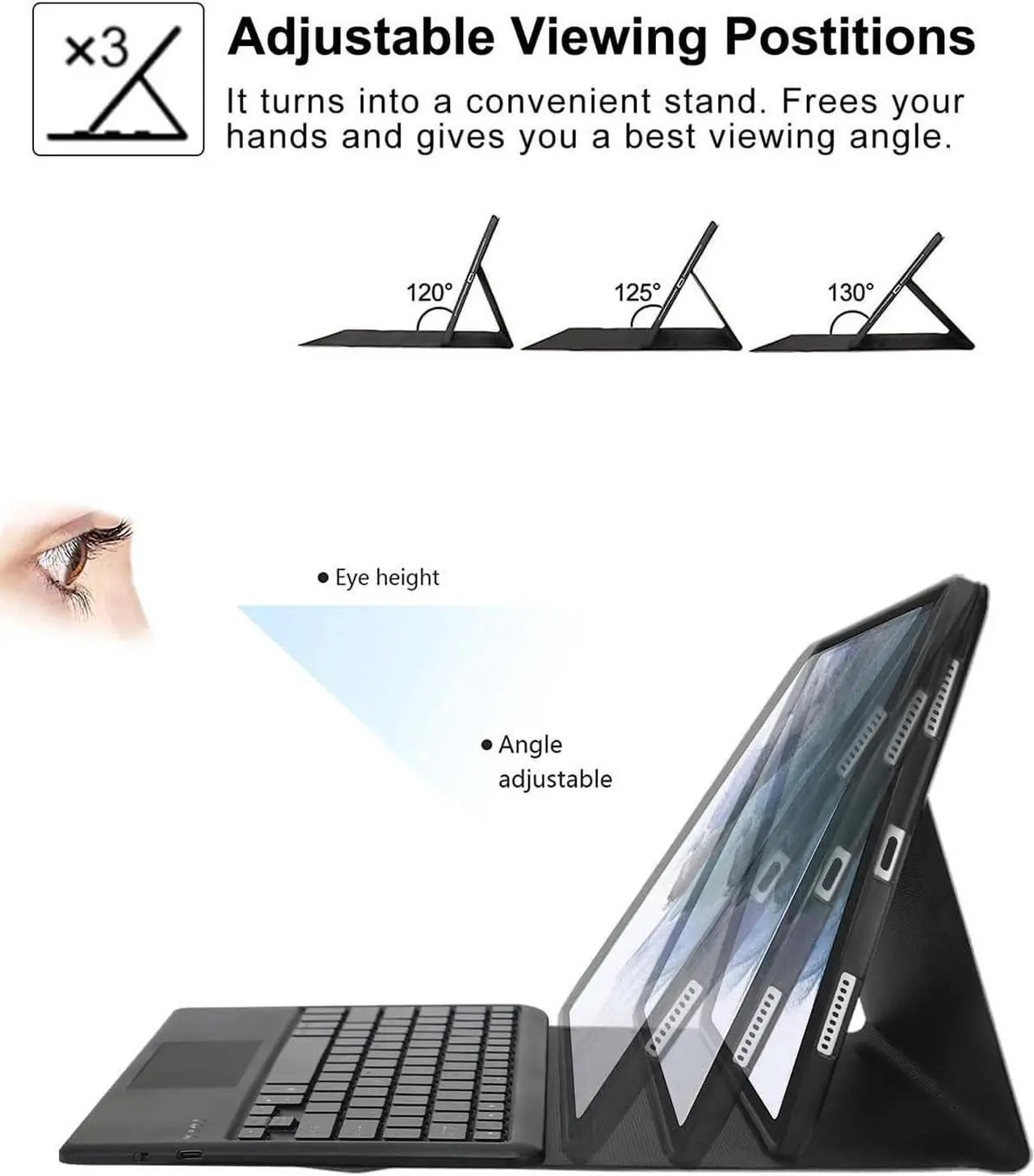 Touchpad Keyboard Case for OnePlus Pad 2 12.1 Inch 2024, 7 Colors Backlit, Detachable Bluetooth Wireless Trackpad Keyboard & Slim PU Stand Protective Cover with Pencil Holder