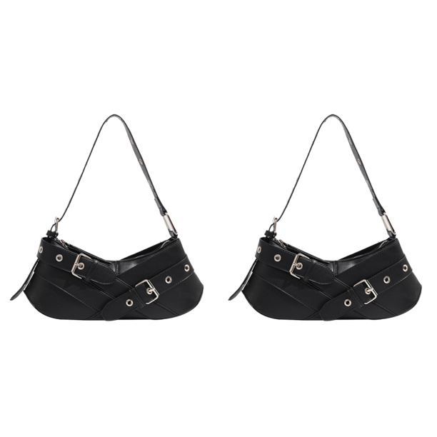Bolso Hombro Punk Cuero PU para Mujer Y2K Mano Con Axila ()