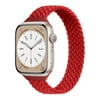 YuiYuKa Slim Braided Solo Loop Compatible with Apple Watch Bands 45mm 44mm 41mm 38mm 40mm Ultra 49mm 42mm Women Men, Fabric Elastic Wrist ,Nylon Band for Iwatch Band 9 8 7 SE 6 5 4 3 - Red
