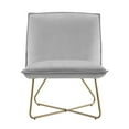 thumbnail image 4 of Linon Kinard Pillow Accent Chair with Gold Metal Legs, Gray Velvet, 4 of 8