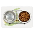 thumbnail image 1 of Ireland Map Pet Mat for Food and Water, The Emerald Isle Cursive Calligraphy with Shamrock Geographic Design, Non-Slip Rubber Mat for Dogs and Cats, 18" X 12", by Ambesonne, 1 of 2