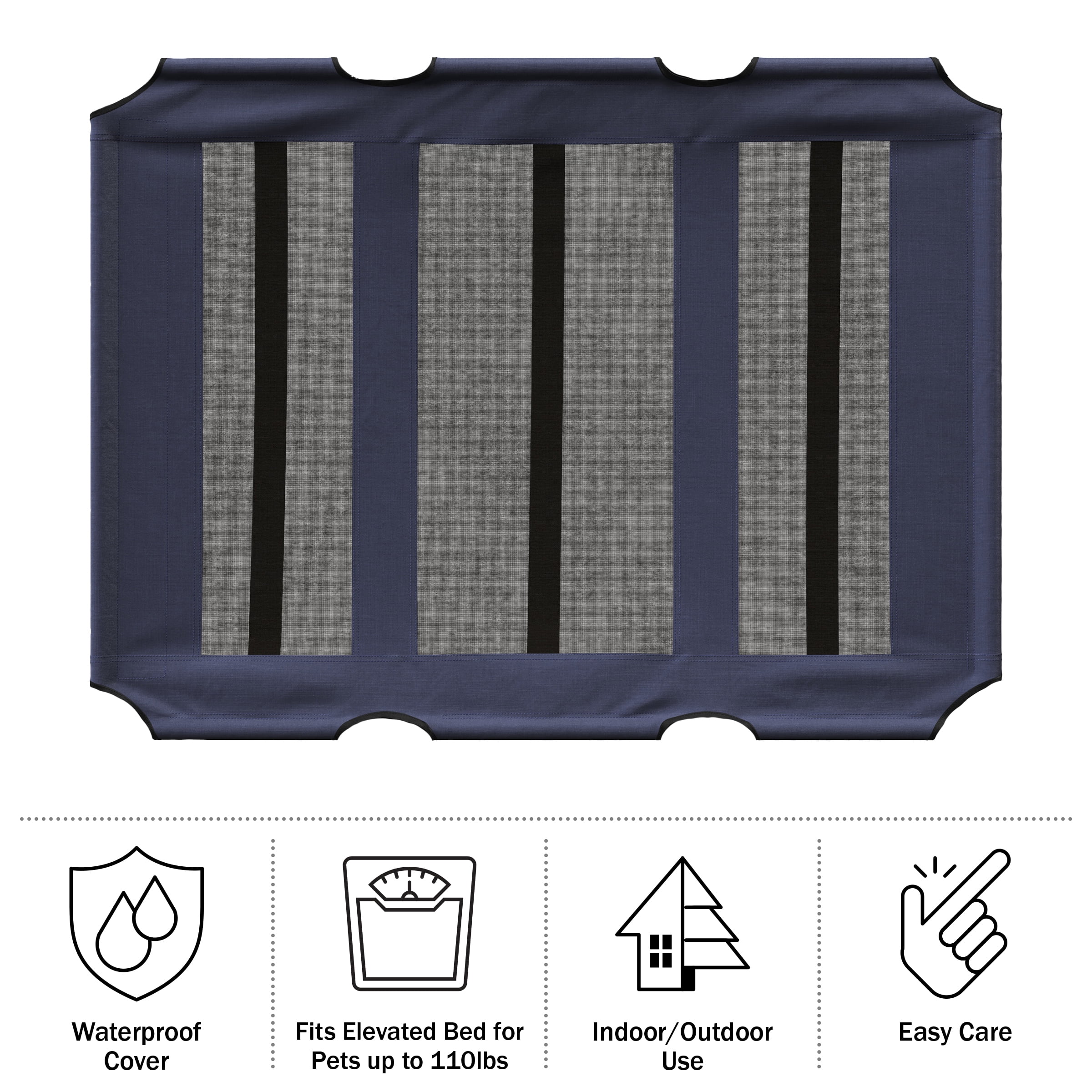 PETMAKER 48x36-Inch Waterproof Replacement Elevated Dog Bed Cover (Blue)