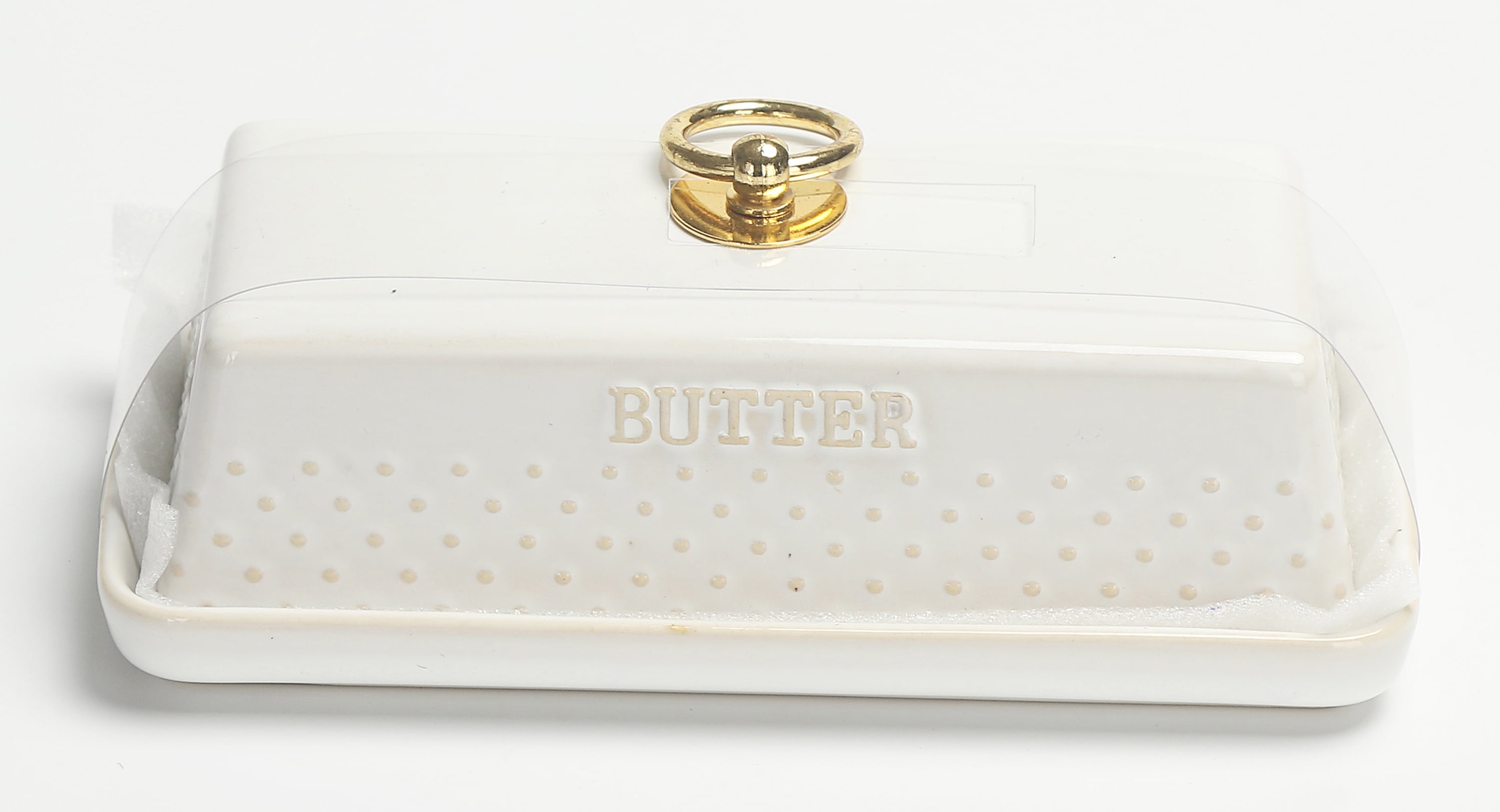 Better Homes & Gardens Ceramic Dotted Hobnail Butter Dish