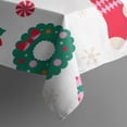 thumbnail image 5 of Christmas Square Tablecloth 60x60 Inch – Waterproof Polyester Printed Table Cover, Wrinkle Resistant & Washable for Kitchen Dining Picnic Party Decor, Single-v4-13, White, 5 of 6